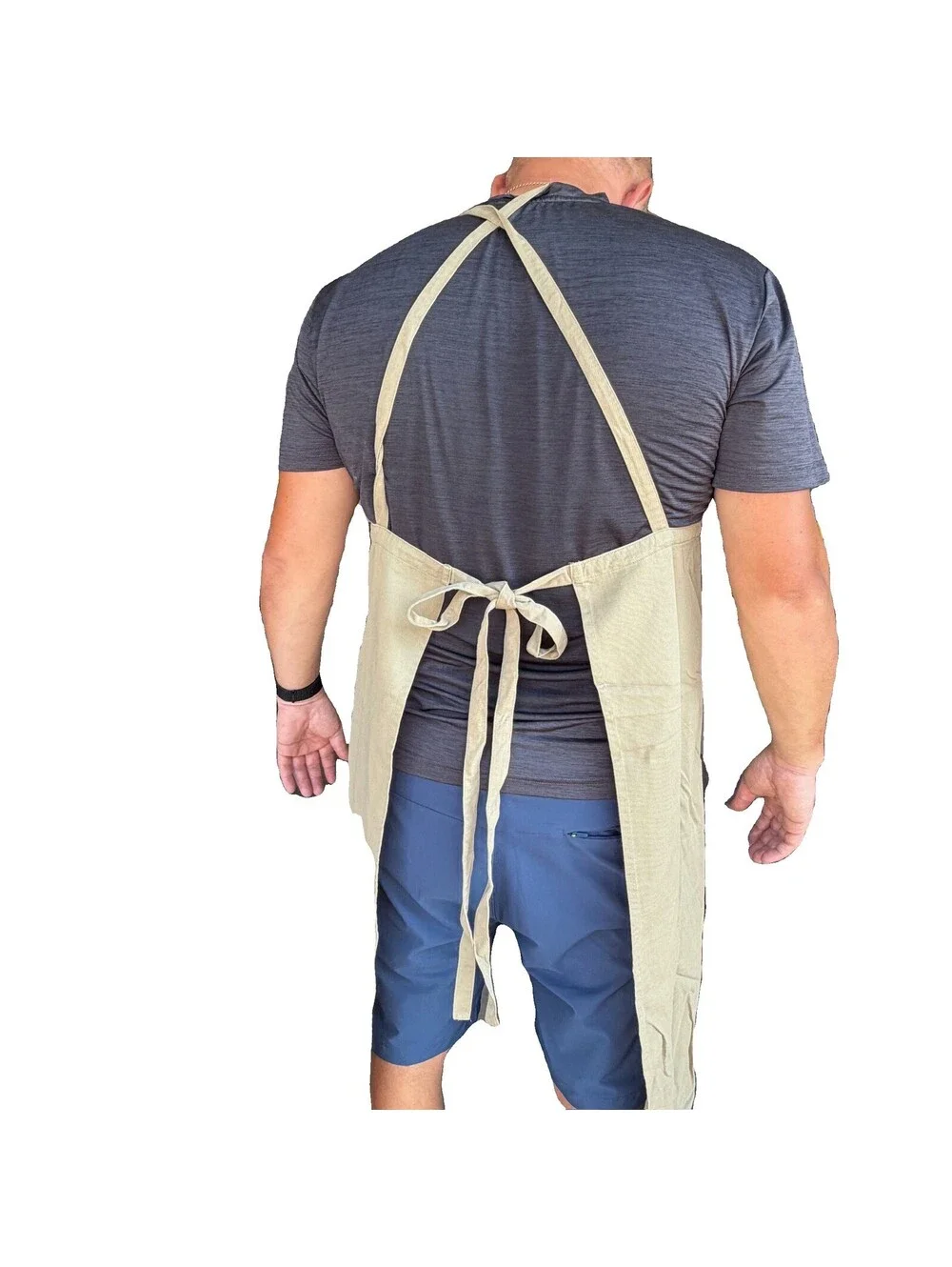D.three Tencel Cross-Back Apron‎ Tan Bio-Wash Finish Storage Location B-14